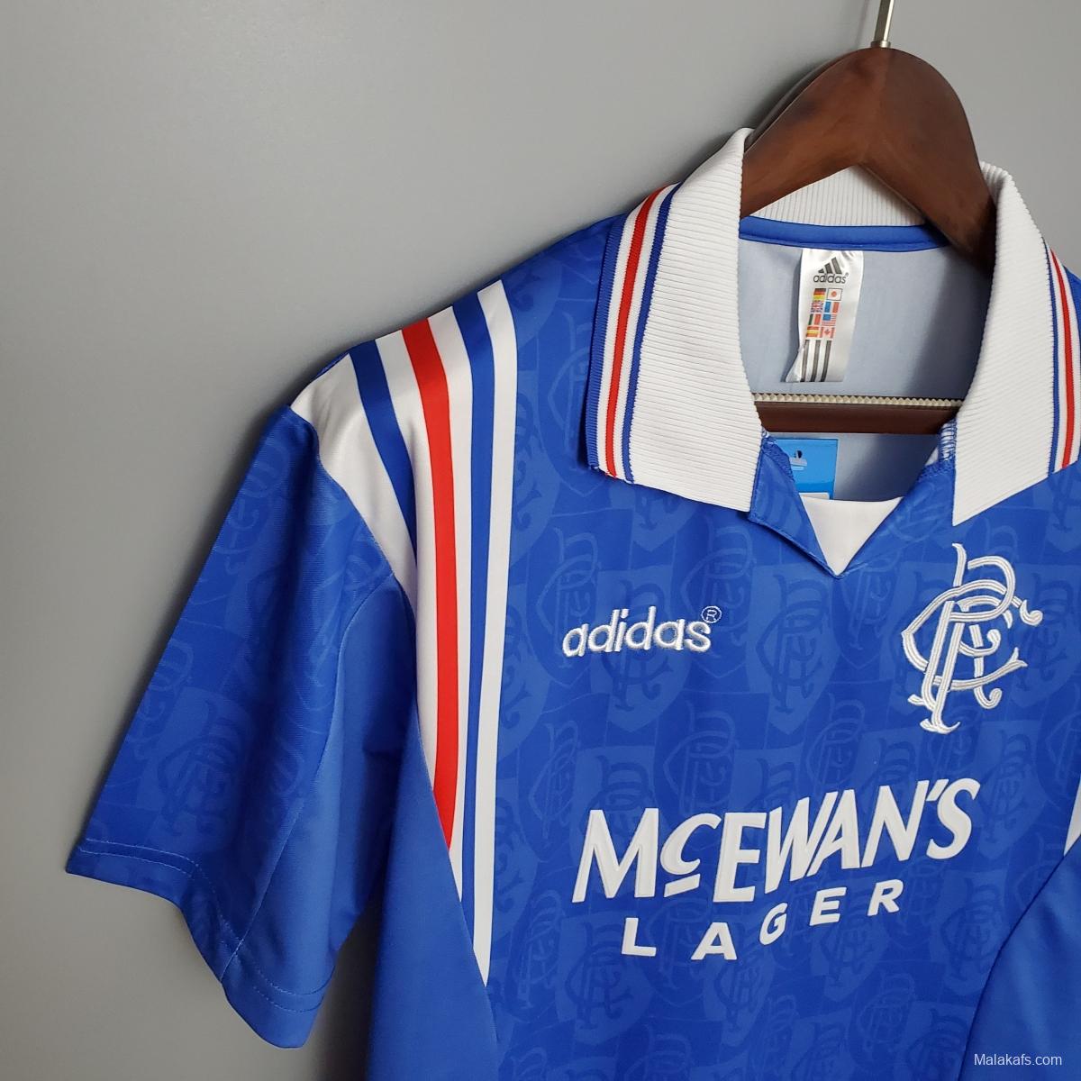 Retro 96/97 Rangers home Soccer Jersey