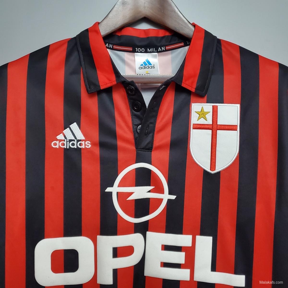 Retro 99-00 AC Milan Centenary home Soccer Jersey