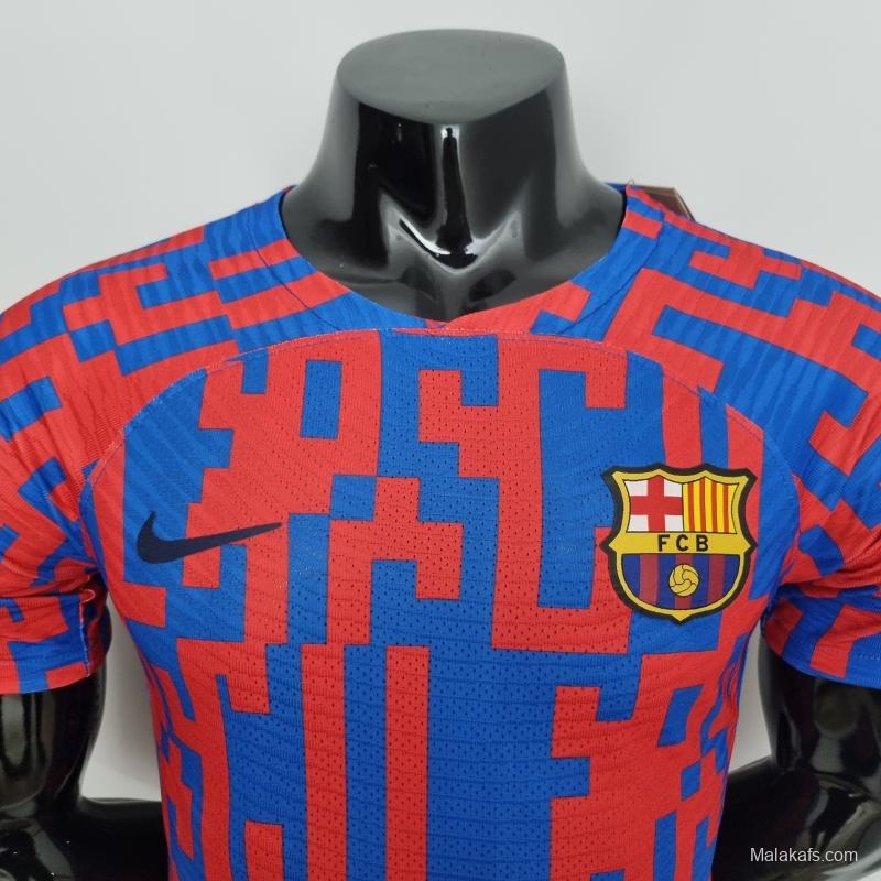 Barcelona 22/23 Pre-match Jersey Player Version Red and Blue