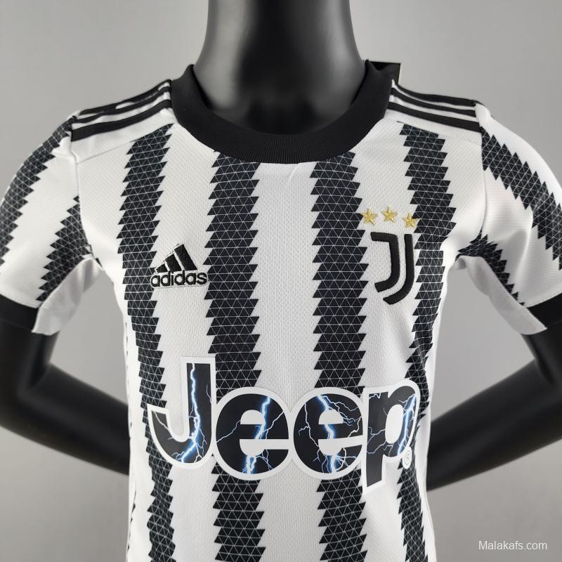 22/23 Juventus Kids Home  16-28 Soccer Jersey