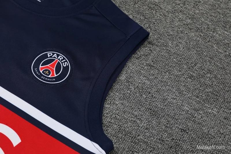 22/23PSG Royal Blue Red Bar Pre-match Training Jersey Vest