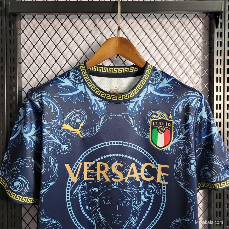Italy 22/23 X Versace Edition Blue Jersey