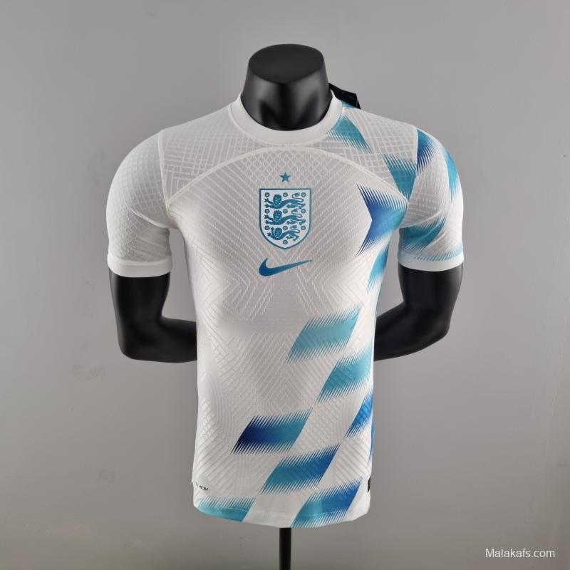 England 22/23 Pre-match Player Version White and Blue