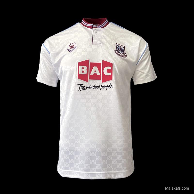 Retro 89/90 West Ham Away Soccer Jersey