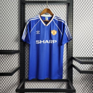 Retro 88/89 Manchester United Away Blue Jersey