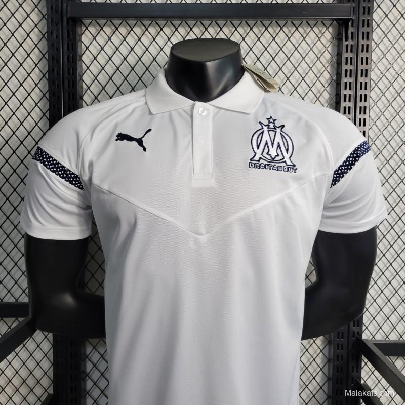 23-24 Olympique Marseille POLO White Jersey