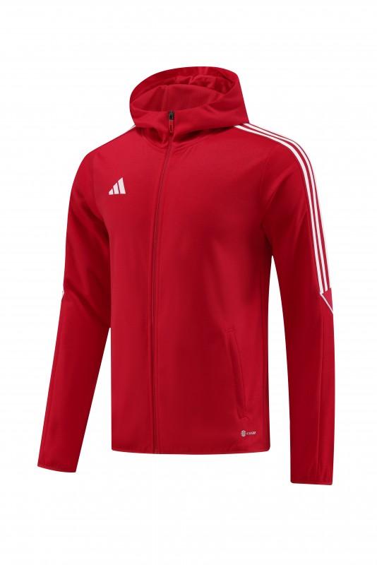 2023 Adidas Red Hoodie Full Zipper Jacket +Pants