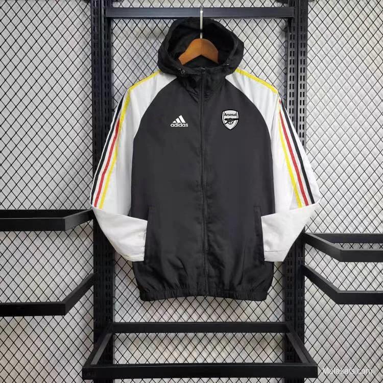 24/25 Arsenal Black/White Windbreaker