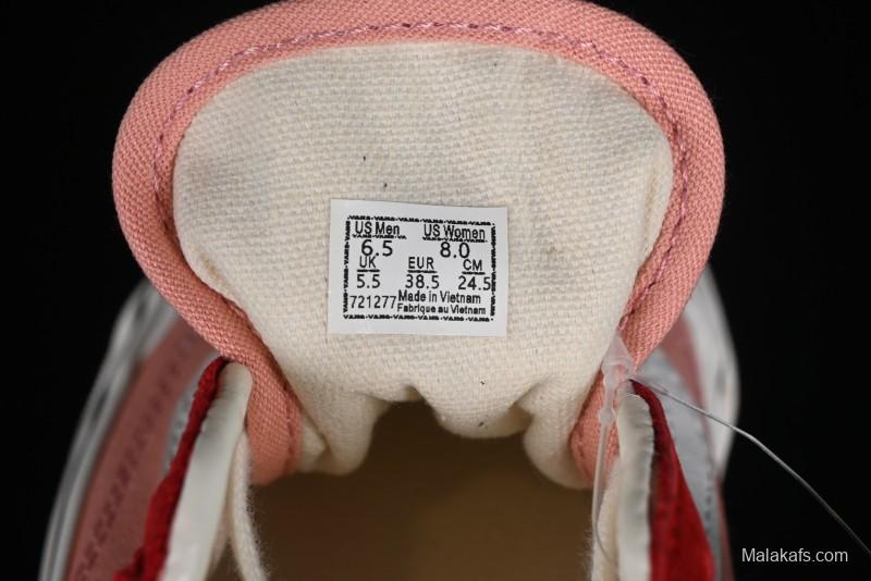 Vans Old Skool Reissue 136 High-End Pink Canvas Vulcanized Shoes with Detachable Lightweight Anti-Fatigue Insole - VN000MT6DWB