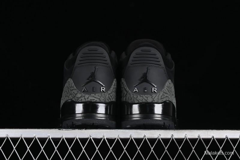 Nike Air Jordan 3 Retro Sneakers in Black with Elephant Print - CK9246-168