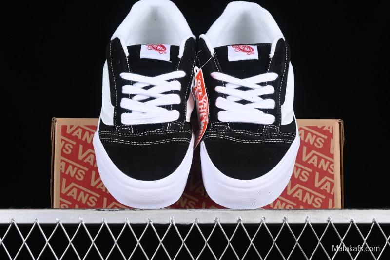 Vans Classics Knu Skool Coca-Cola Collaboration Black White Embroidery Chunky Tongue Sneakers - VN0009QC6BTI