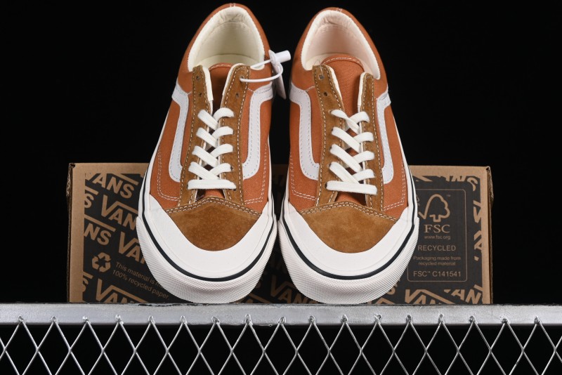 Vans Old Skool Reissue 136 High-End Series Round Toe Orange Canvas Vulcanized Shoes - VN000MT6BKQ