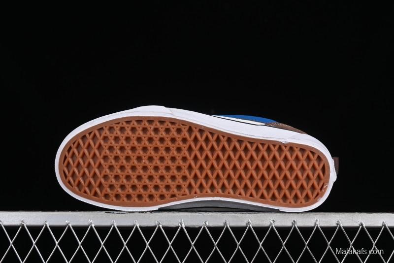 Vans Classics Knu Skool White Blue Brown Colorblock Chunky Tongue Skate Shoes - VN0009QCDMV