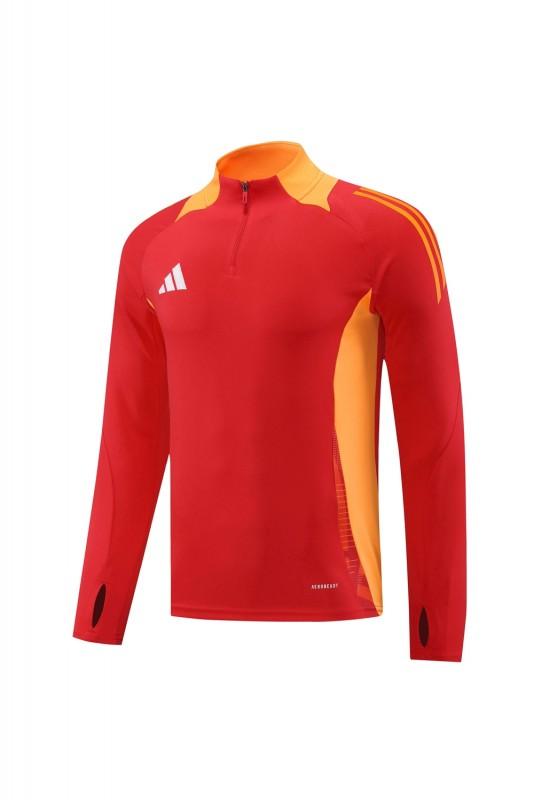 2024 Adidas Red/Yellow Half Zipper Jacket +Long Pants