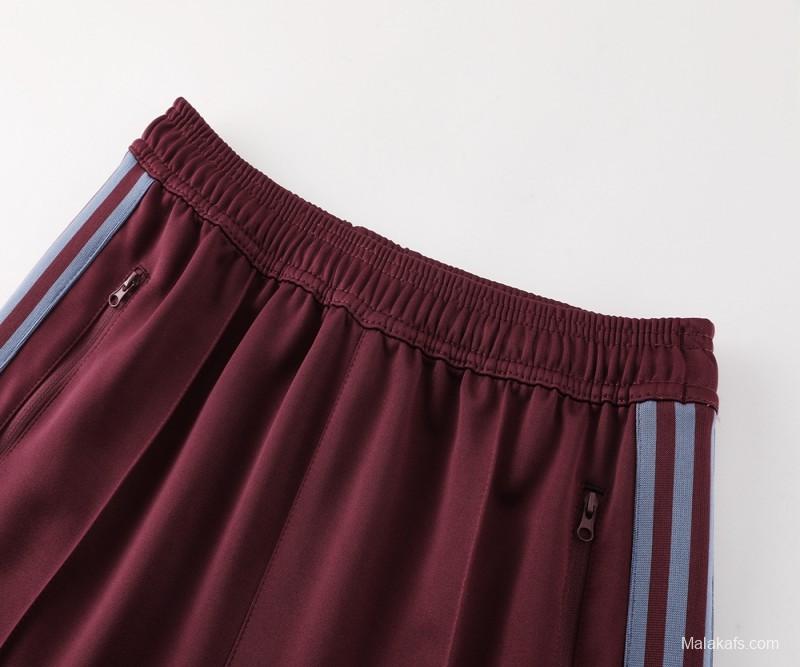 24/25 Adidas Original Wine Full Zipper Jacket +Long Pants