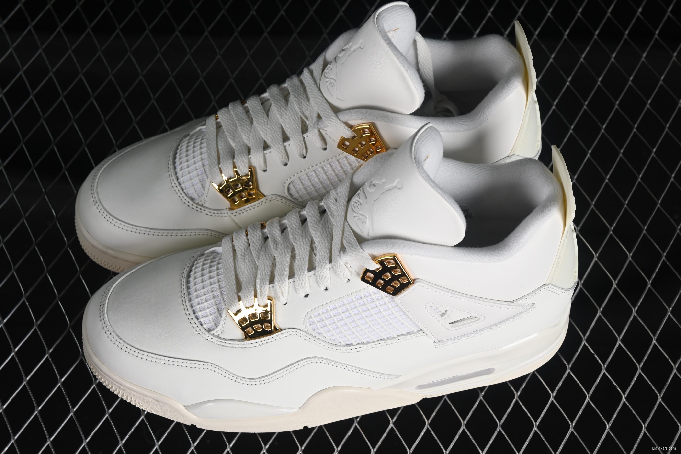 Nike Air Jordan 4 Retro Metallic Gold Basketball Shoes - AQ9129-170