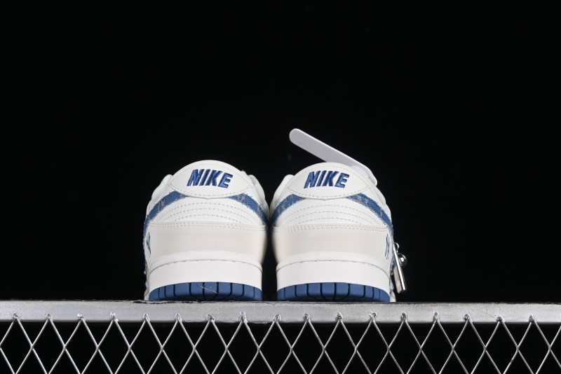 Nike SB Dunk Low MLB Collaboration - Blue Denim Anniversary Custom Low-Top Casual Sneakers - DQ1098-348