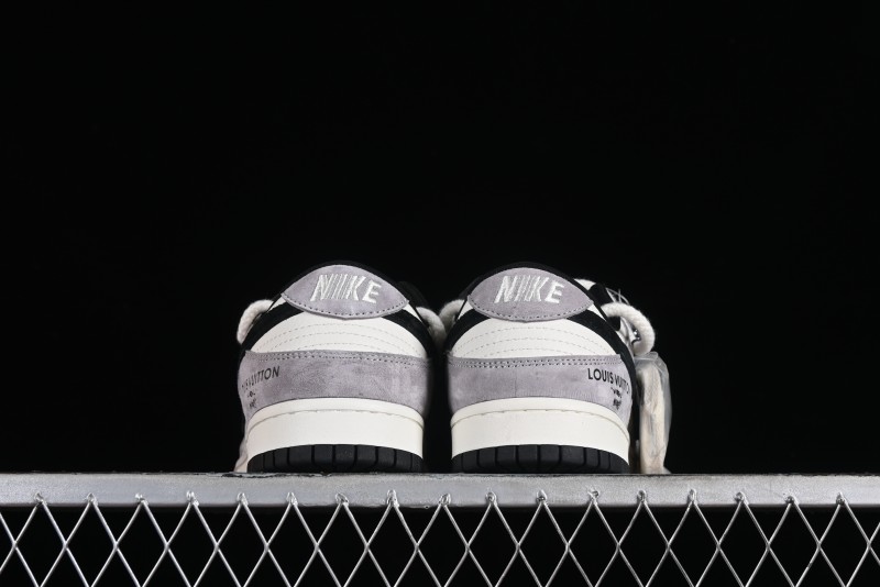 Nike SB Dunk Low LV Collaboration - Grey Pigskin Print Anniversary High-End Custom Low-Top Casual Sneakers - SJ2068-232