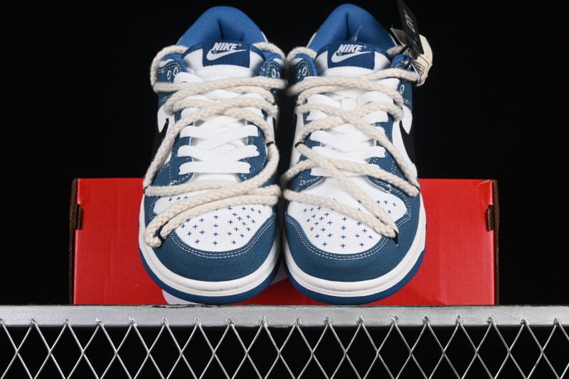 Nike Dunk Low Retro High Street Style Sashiko Stitch Hemp Rope Deconstructed SB Lace-Up Low-Top Casual Sneakers - DV0834-101