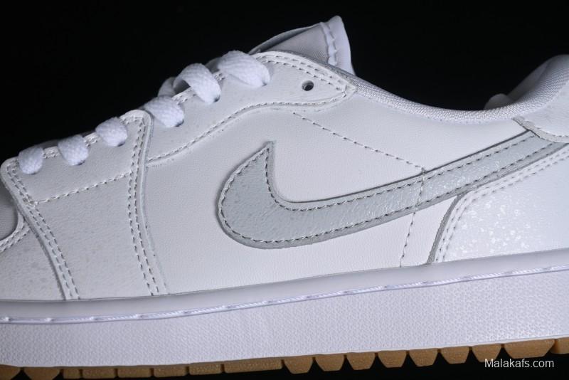 Nike Air Jordan 1 Low Golf Shoes White with Gum Sole - DD9315-111
