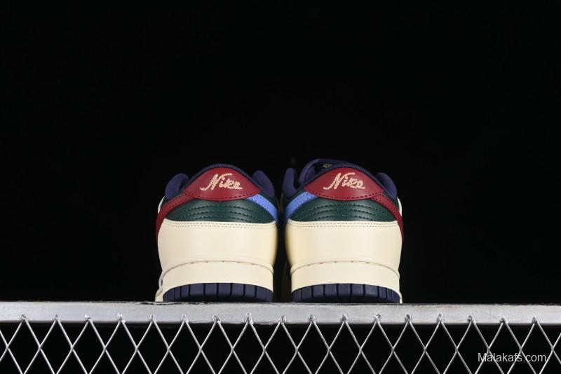 Nike SB Dunk Low Retro Skateboarding Shoes with Gorge Green and Red Swoosh Design - FV8106-361