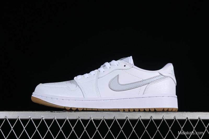Nike Air Jordan 1 Low Golf Shoes White with Gum Sole - DD9315-111