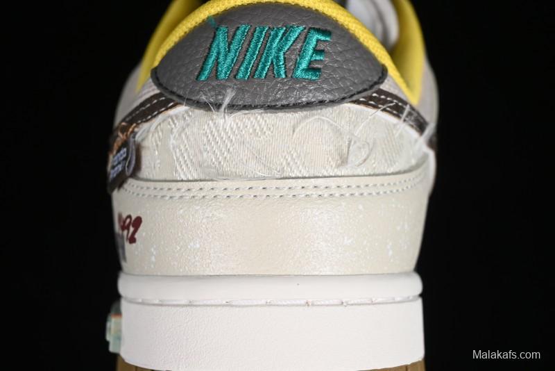 Nike Dunk Low Panda Prank Sail Era Sails Tan Brown SB Strap Low-Top Casual Skate Shoes - FV3629-371