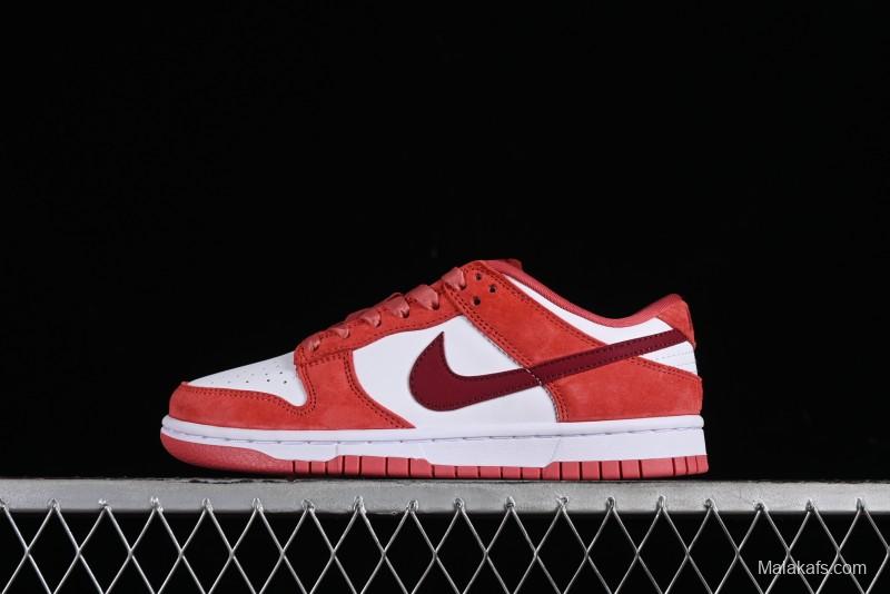 Nike SB Dunk Low Retro Valentine's Day 2024 White Rose Red Skateboarding Shoes - FQ7056-100