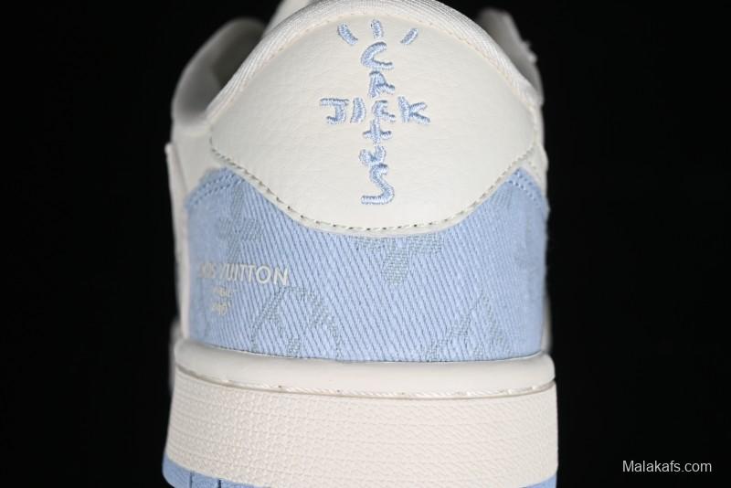 Nike Travis Scott x Fragment Design x Jordan Air Jordan 1 Low OG SP AJ1 LV Peacock Blue Low-top Casual Sneakers - LJ5188-003