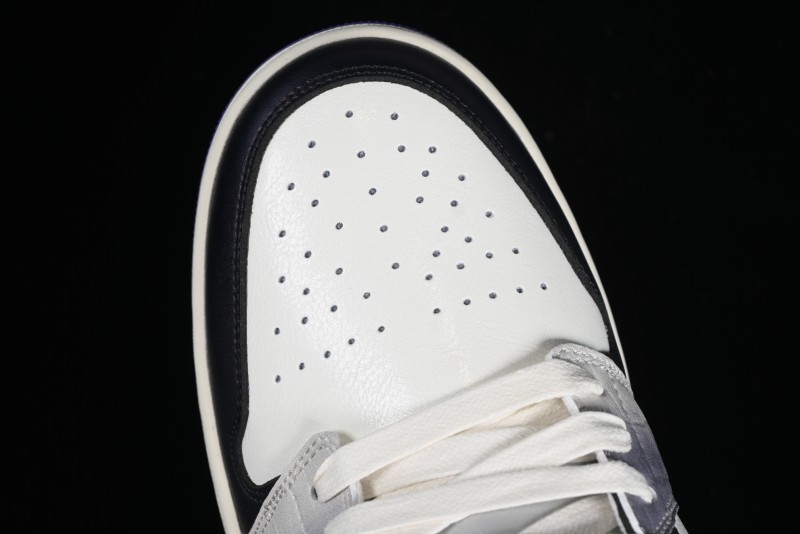 Nike Air Jordan 1 Low SE Casual Sneakers in Black White with Metallic Purple Accents - HF5759-101