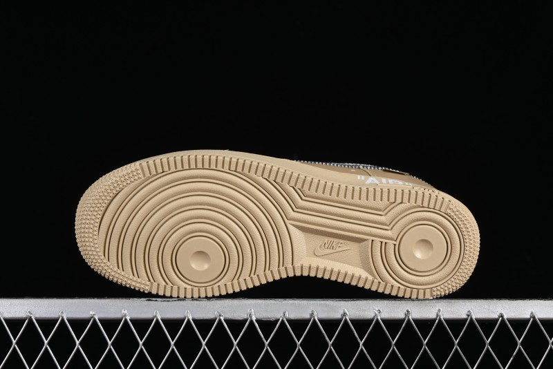 Off-White x Nike Air Force 1 '07 Low "Metal Gold" Casual Sneakers - DX1419-900