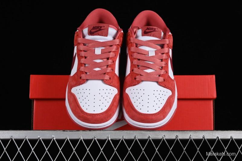 Nike SB Dunk Low Retro Valentine's Day 2024 White Rose Red Skateboarding Shoes - FQ7056-100