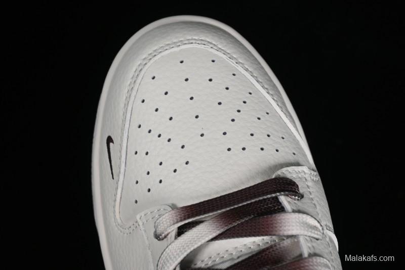 Nike SB Dunk Low Supreme Collaboration - White Brown Two-Tone Anniversary High-End Custom Low-Top Casual Sneakers - BB8657-106