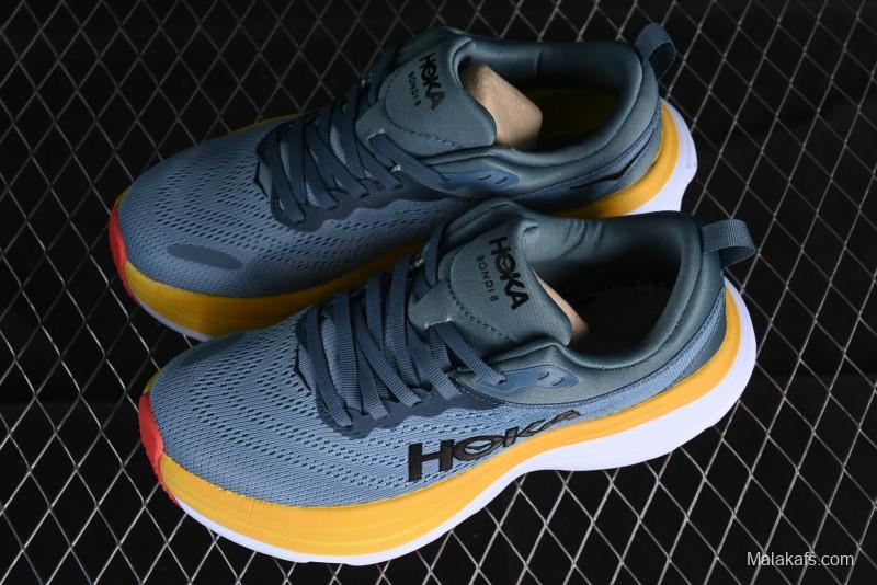 HOKA ONE ONE Bondi 8 Performance Cushion Running Shoes with Enhanced Support - 1123202 GBMS
