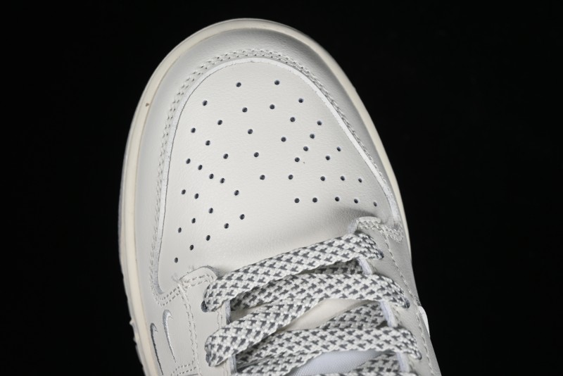 Nike SB Dunk Low LV Collaboration - Double Swoosh Beige Grey Anniversary High-End Custom Low-Top Casual Skate Shoes - FC2025-306