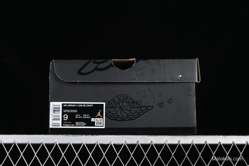 Nike Air Jordan 1 Low SE Craft "Dark Smoke Grey" Casual Sneakers - FD8635-001