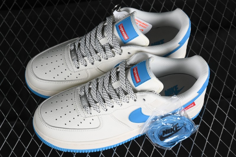 Nike Supreme x Air Force 1'07 Low Casual Sneakers in Lake Blue - HD1968-024