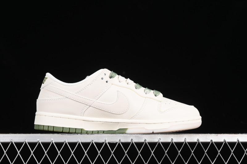 Nike SB Dunk Low Supreme Collaboration - Beige Green Two-Tone Anniversary High-End Custom Low-Top Casual Skate Shoes - BB8675-109