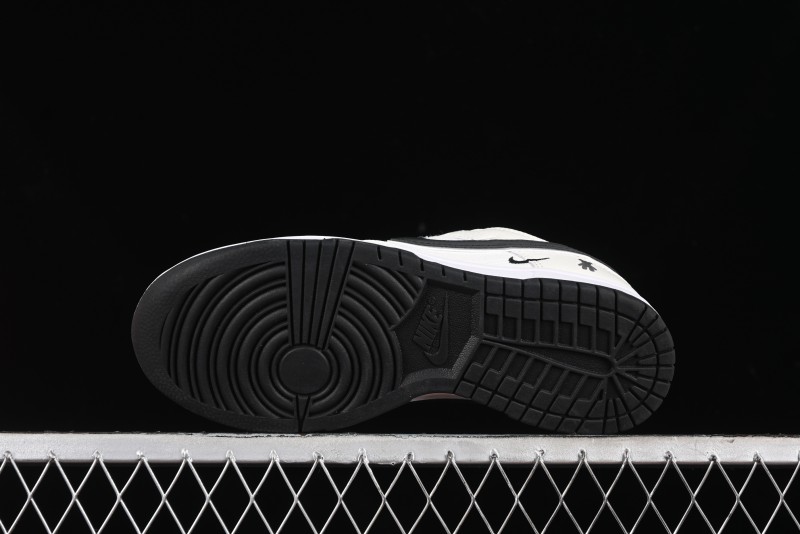 Nike SB Dunk Low Violent Bear Collaboration - Woven Black Swoosh Anniversary Custom Low-Top Casual Skate Shoes - KK1888-005