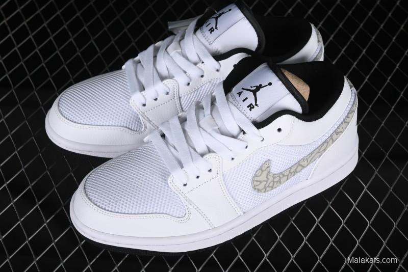 Nike Air Jordan 1 Low AJ1 White Mesh Retro Basketball Shoes - 338145-110