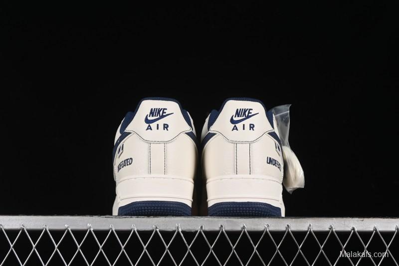 Nike Undefeated x Air Force 1 Low Casual Sneakers in Dark Blue Hemp with Reflective Details - UT2023-205