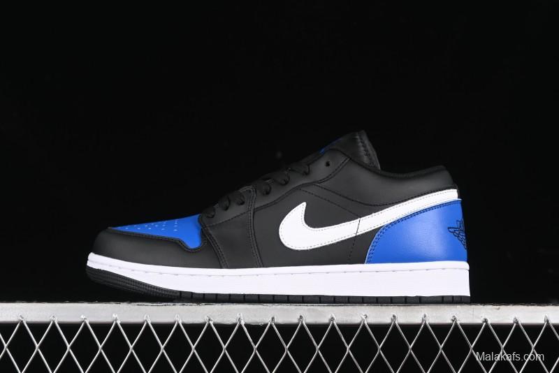 Nike Air Jordan 1 Low Retro Basketball Shoes in Black/Blue - 553558-042