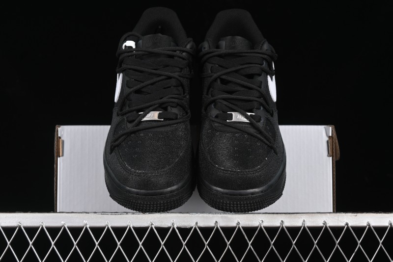 Nike Air Force 1 '07 Low White Black Starry Full Diamond Lace-Up Low-Top Casual Sneakers - ZH0316-032