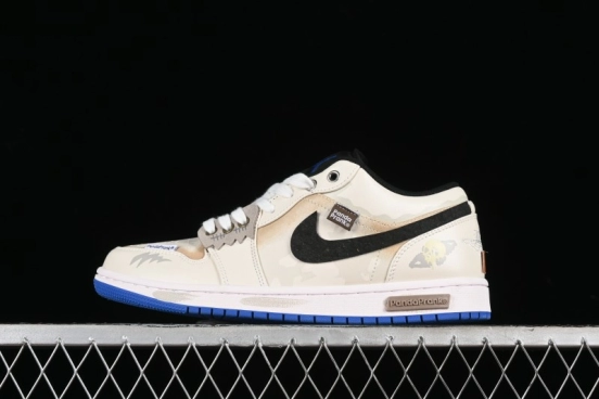 Nike Air Jordan 1 Low Retro Basketball Shoes Panda Mischief Pioneer Rider - 553560-140