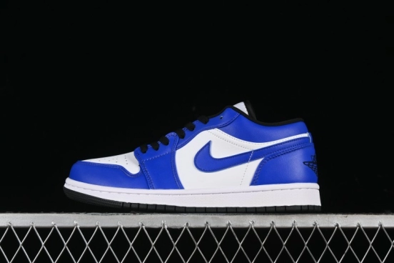 Nike Air Jordan 1 Low Retro Basketball Shoes White Blue - 553558-124