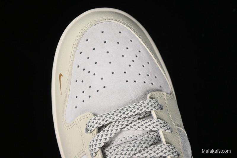 Nike SB Dunk Low Gucci Collaboration - Beige with Yellow Swoosh Anniversary High-End Custom Low-Top Casual Sneakers - DQ1098-390