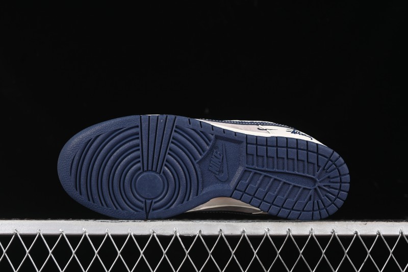 Nike SB Dunk Low Stussy Anniversary High-End Custom Sneakers with Blue Swoosh - SJ1089-003