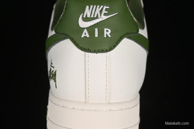 Nike Air Force 1'07 Low Stussy Collaboration - White Mint Green Low-Top Casual Sneakers - XZ3328-003