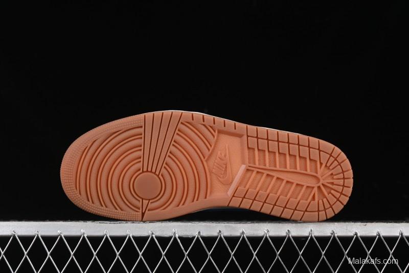 Nike Travis Scott x Air Jordan 1 Low OG AJ1 Collaboration Shoes with Reverse Swoosh - DZ4137-700