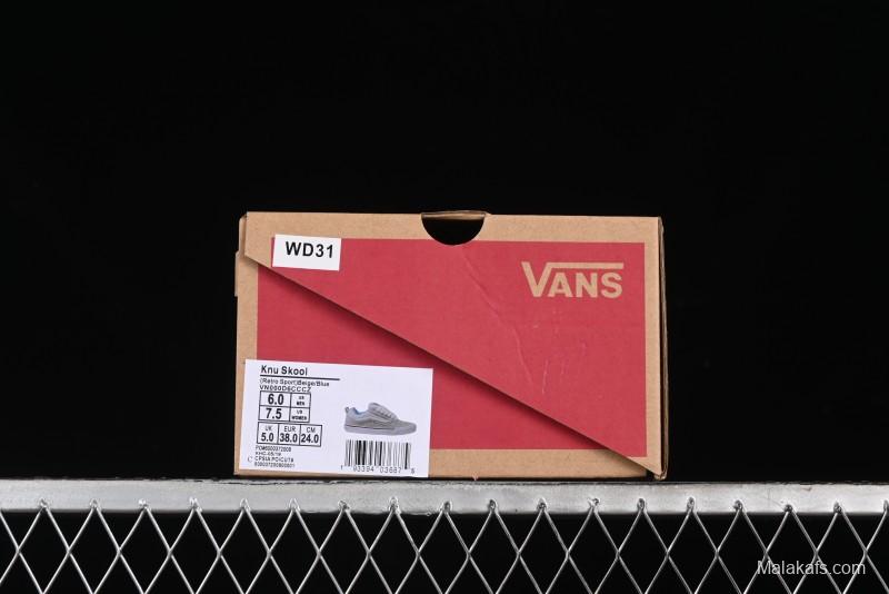 Vans Knu Skool Low-Top Retro Casual Vulcanized Slip-On Shoes in Grey Blue - VN000D6CCCZ